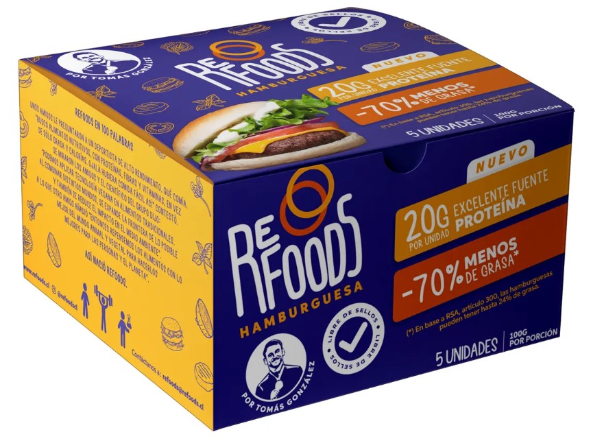 Hamburguesa Refoods 5 unid x 100 g.