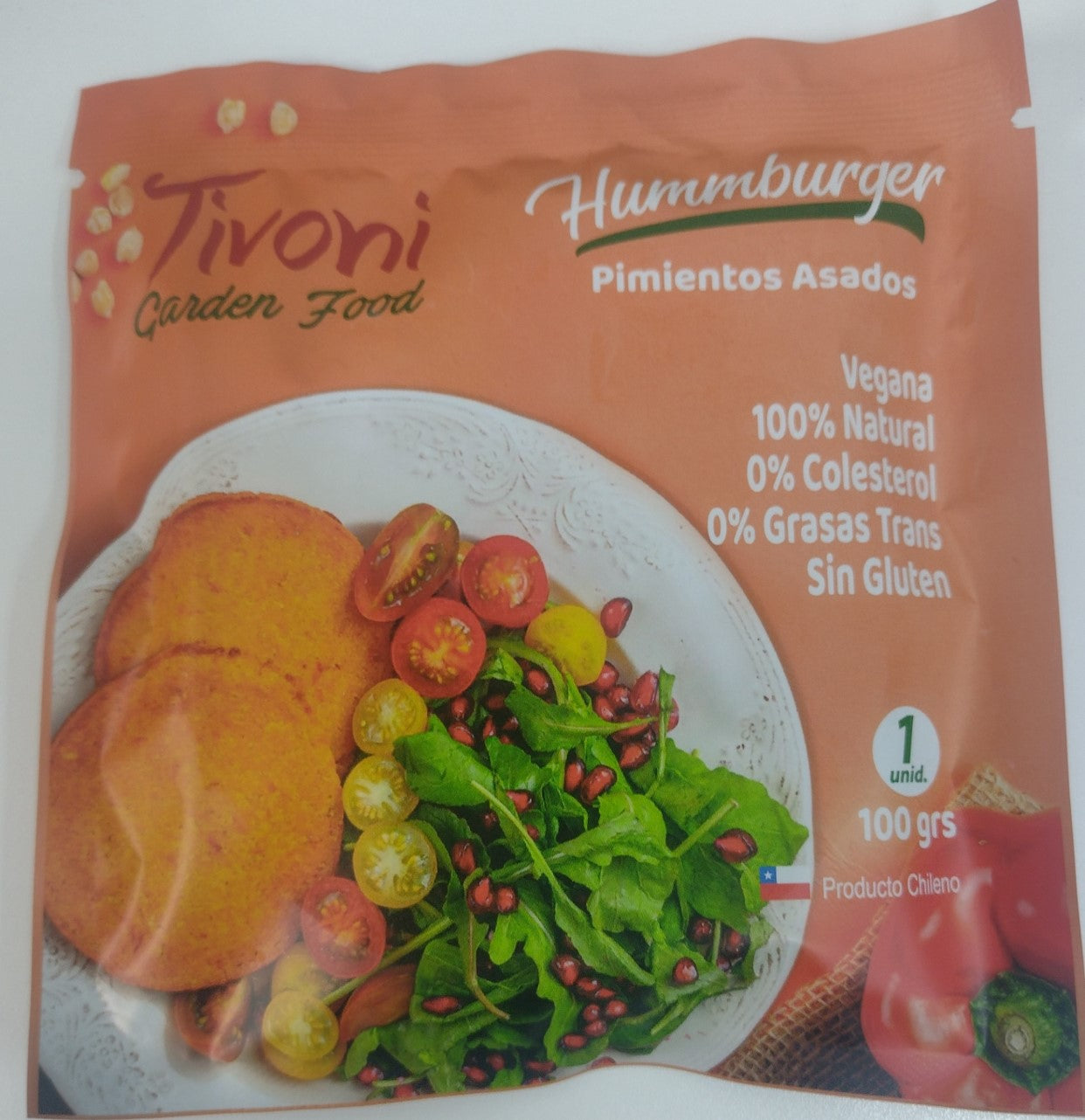Hamburguesa pimientos asados 100 g.